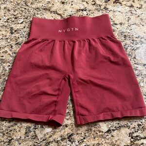 NVGTN Burgundy High-Waisted Shorts